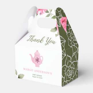 A Baby brinner blommande Ro Tea Baby Shower Presentaskar