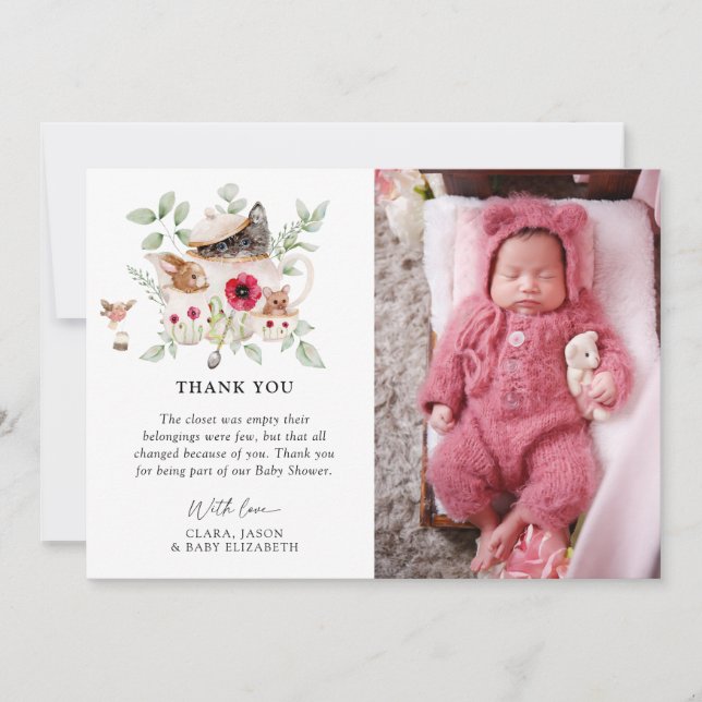 "A Baby brinner" Eftermiddagskötare för barn Tack Kort (Framsida)