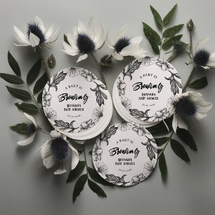 A baby brinner genom Gothic Flowers tatt Baby Show Underlägg Papper Rund