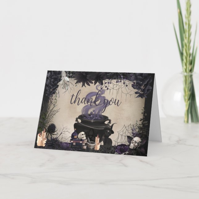 A Baby brinner Gothic Halloween Baby Shower Tack Kort (Framsida)