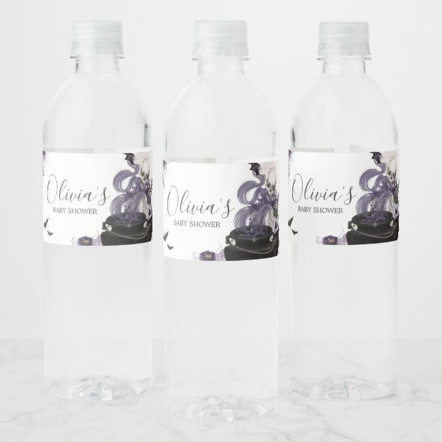 A Baby brinner Gothic Halloween Baby Shower Vattenflaskor Etikett (Flaskor)