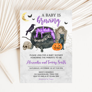 A Baby brinner Halloween Baby Shower Inbjudningar