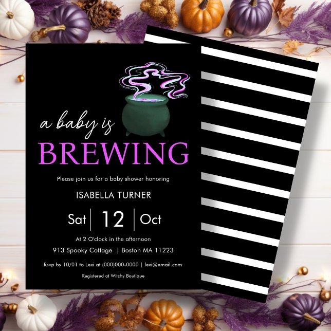 A Baby brinner | Halloween Baby Shower Inbjudningar (Skapare uppladdad)