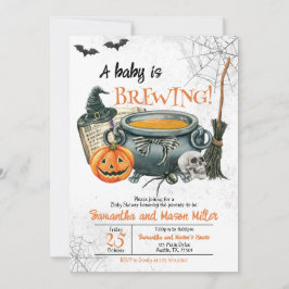 A Baby brinner Halloween Baby Shower Inbjudningar
