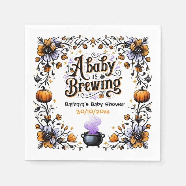 A Baby brinner Halloween Baby Shower Pappersservett (Framsidan)