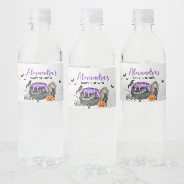 A Baby brinner Halloween Baby Shower Vattenflaskor Etikett (Flaskor)