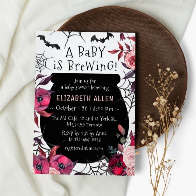 A Baby brinner Halloween Flowers Baby Shower Inbjudningar (Skapare uppladdad)