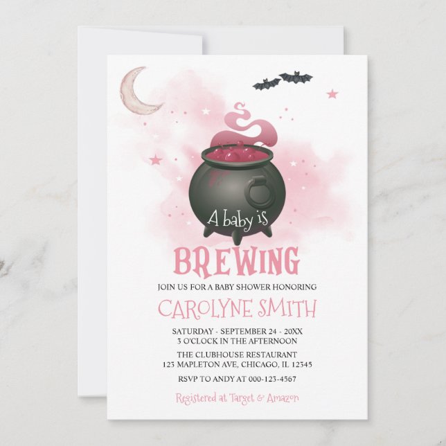 A Baby brinner Halloween Girl Baby Shower Inbjudningar (Framsida)