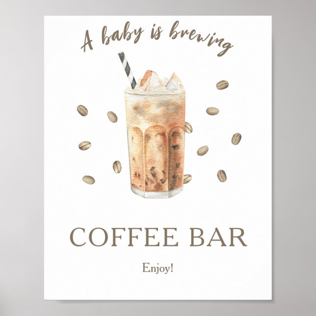 A baby brinner i babyduschen Kaffe pub Poster (Framsidan)