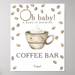A baby brinner i babyduschen Kaffe pub Poster