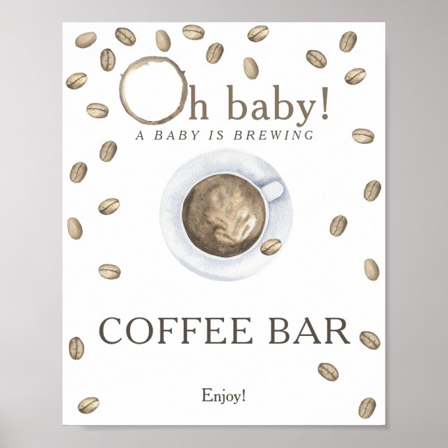 A baby brinner i babyduschen Kaffe pub Poster (Framsidan)