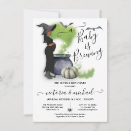 A Baby brinner i Pregant Witch Baby Shower Invita Inbjudningar