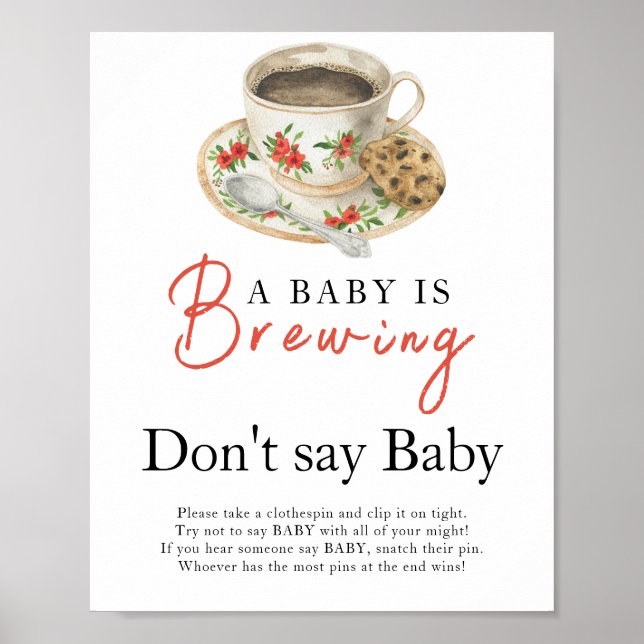 A baby brinner kaffe kopp Säg inte baby Poster (Framsidan)