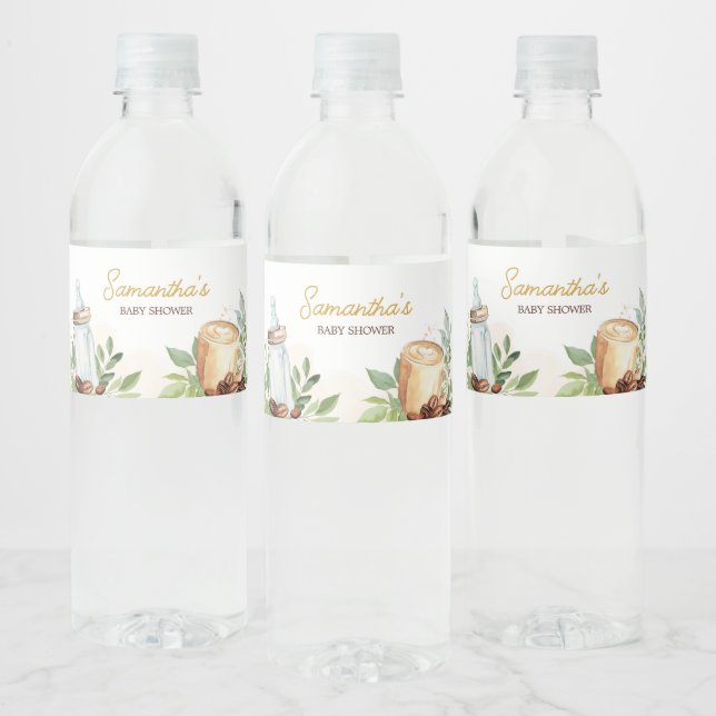 A Baby brinner kaffe Vattenflaskor Etikett (Flaskor)