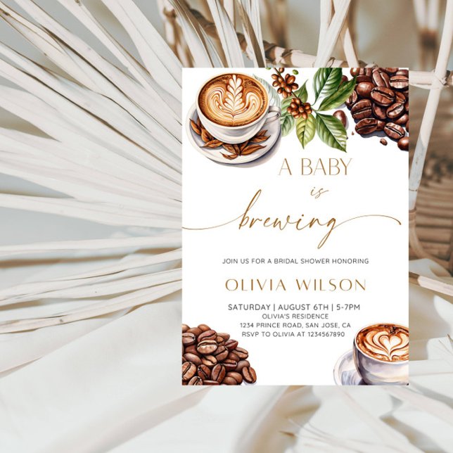 A Baby brinner kaffebabyskor Party Inbjudningar (Skapare uppladdad)