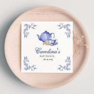 A Baby brinner lila Tea Party Baby Shower Pappersservett
