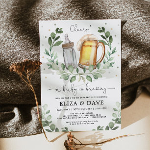 A Baby brinner Öl & Flaskor Coed Shower Inbjudningar