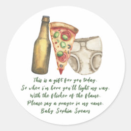 A baby brinner öl - Prayer-ljus etikett