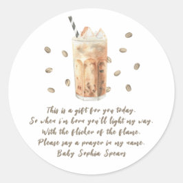 A baby brinner - Prayer Candle-etikett Runt Klistermärke