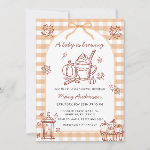 A Baby brinner Pumpkin Spice Bow Baby Shower Inbjudningar