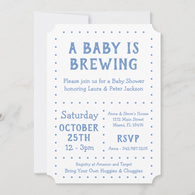 A Baby brinner, Shower Inbjudan (Framsida)