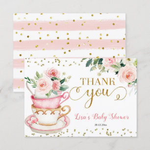 A Baby brinner Tack för babyskor i Tea Party Kort