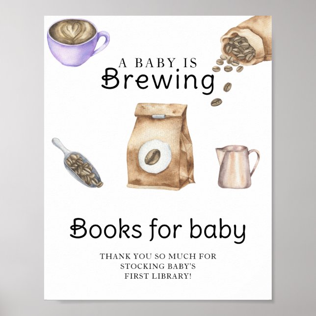 A baby brygger kaffe kopp Bokar för baby Poster (Framsidan)