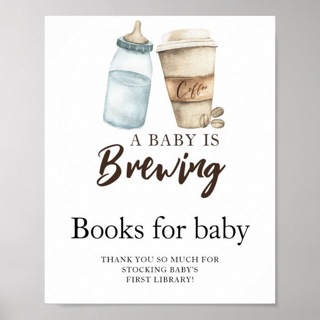A baby brygger kaffe mjölk Bokar för baby Poster (Framsidan)