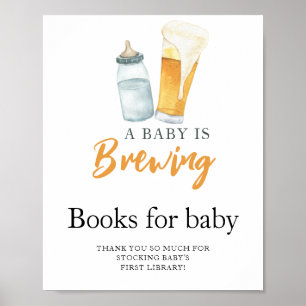 A baby brygger öl och mjölk Bokar för baby Poster