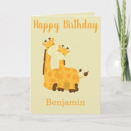 A Baby födelsedag med Giraffes Kort