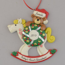 A Baby Första julraking Horse Ornament