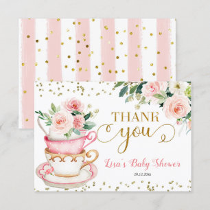 A Baby håller på att andas Bebisduschen Tea Party Tack Kort
