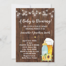 A Baby håller på att blåsa par babydusch land chic Inbjudningar