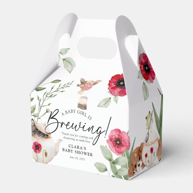 "A Baby håller på att brinna" Djurtea Party babysk Presentaskar (Framsidan Sidan)