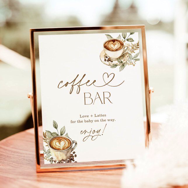 A Baby håller på att bryta Pub-signalen för kaffe  Poster (Skapare uppladdad)