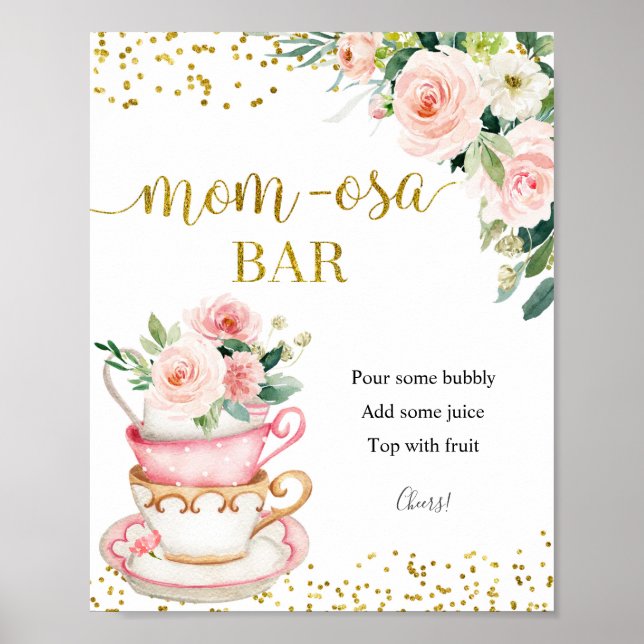 A Baby håller på att bryta Tea Party Momosa Pub-si Poster (Framsidan)