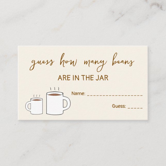 A Baby Is Brewing Baby Shower Guess How Many Beans Tilläggskort (Framsida)