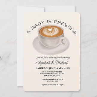 A Baby is Brewing Baby Shower Invitation Inbjudningar