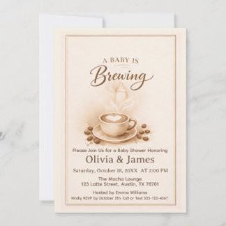 A Baby Is Brewing Baby Shower Invitation Inbjudningar