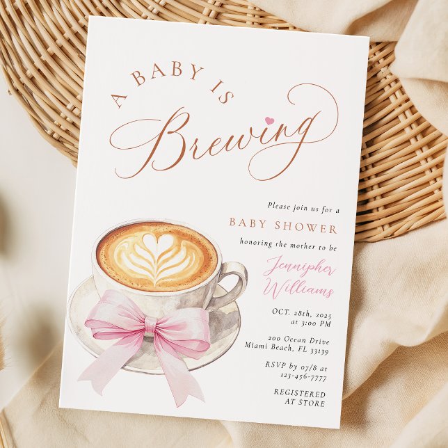 A Baby Is Brewing Coffee Baby Shower Invitation Inbjudningar (Skapare uppladdad)