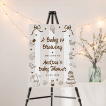 A Baby is Brewing Coffee Baby Shower Welcome Sign