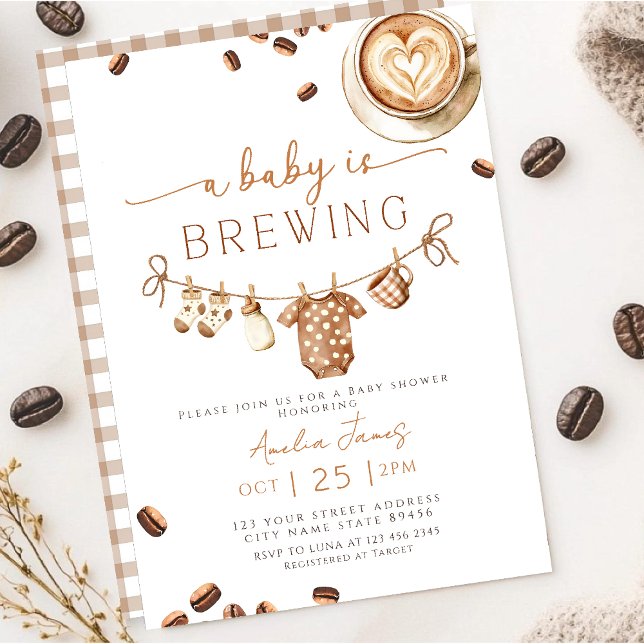 A Baby is Brewing Coffee Bean Baby Shower Inbjudningar (Skapare uppladdad)