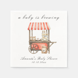 A Baby Is Brewing Coffee Cart Baby Shower Pappersservett