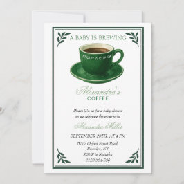 A Baby Is Brewing Coffee Cup Baby Shower Inbjudningar