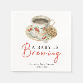 A Baby Is Brewing Coffee Cup Baby Shower Pappersservett