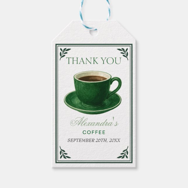 A Baby Is Brewing Coffee Cup Baby Shower Presentetikett (Framsidan)