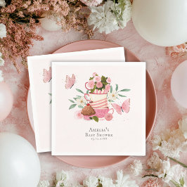 A Baby is brewing garden tea party Baby shower Pappersservett