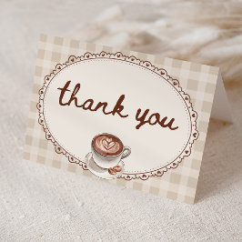 A Baby is Brewing Gingham Coffee Baby Shower Tack Kort