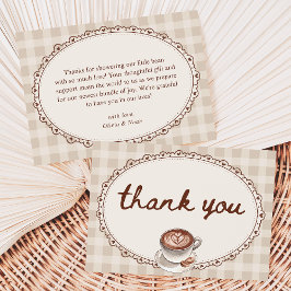 A Baby is Brewing Gingham Coffee Baby Shower Tack Kort