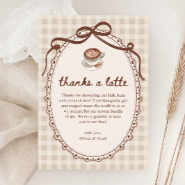 A Baby is Brewing Gingham Coffee Baby Shower Tack Kort